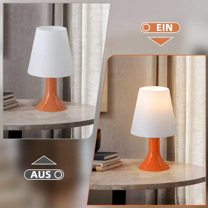Nachttischlampe Wohnzimmer Tischleuchte mit Kabel - Tischlampe 2er Set Kleine Lampe E14 Tischlampen Orange Moderne Landhausstil für Esstisch Schlafzimmer - Ohne Leuchtmittel