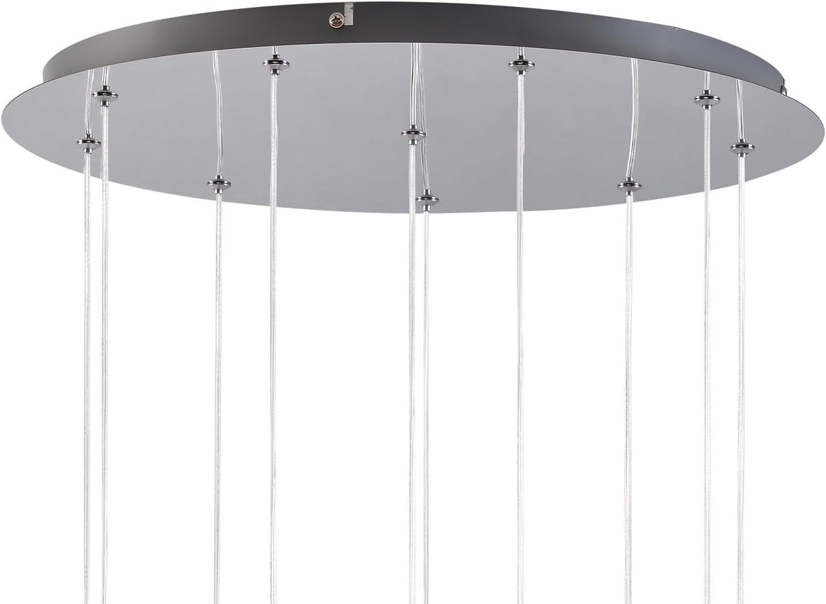 ZMH Pendelleuchte Treppenhaus Hängelampe 230CM G9 Kristall 10 Flammig