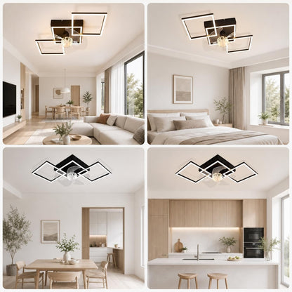 ZMH LED Deckenventilator mit Beleuchtung und Fernbedienung Dimmbar