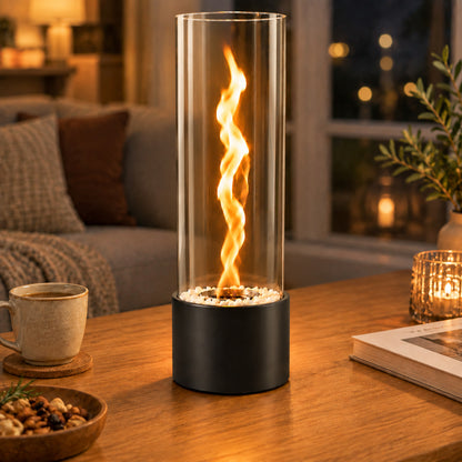 Bioethanol Tischkamin Groß 16 × 40,5 cm – Rauchfrei & Windgeschützt für Innen und Außen
