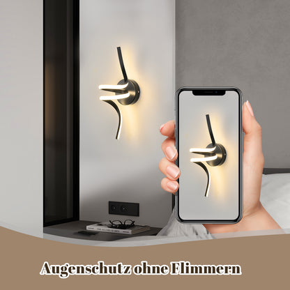 ZMH Wandlampe Innen LED Wandleuchte Schwarz: Wand Lampe f¨¹r Treppenhaus Flur Wohnzimmer Schlafzimmer Balkon Modern Design Aluminium Wandbeleuchtung - 7W Warmwei? 3000K