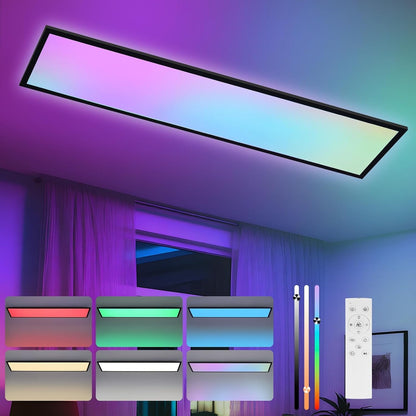 ZMH LED Panel 100x25 RGB Dimmbar Deckenpanel Dimmbar Lang