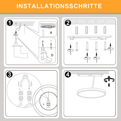 ZMH Deckenlampe LED Deckenleuchte Badezimmer - Ø22cm Badezimmerlampe Flach 18W Rhombenplatte Flurlampe Schwarz Küche 3000K Rund Küchenlampe Warmweiß Badlampe IP44 für Flur Bad Schlafzimmer