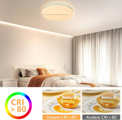 ZMH Deckenlampe LED Deckenleuchte Schlafzimmer - Ø27cm Schlafzimmerlampe Sternenhimmel 12W Küchenlampe Warmweiß Flurlampe Modern Küche Deckenbeleuchtung Rund für Flur Wohnzimmer Kinderzimmer