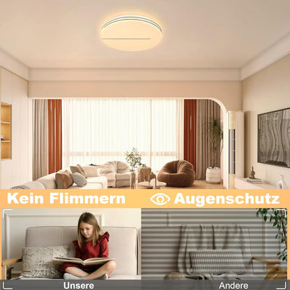 ZMH Deckenlampe LED Deckenleuchte Schlafzimmer - Ø27cm Schlafzimmerlampe Sternenhimmel 12W Küchenlampe Warmweiß Flurlampe Modern Küche Deckenbeleuchtung Rund für Flur Wohnzimmer Kinderzimmer