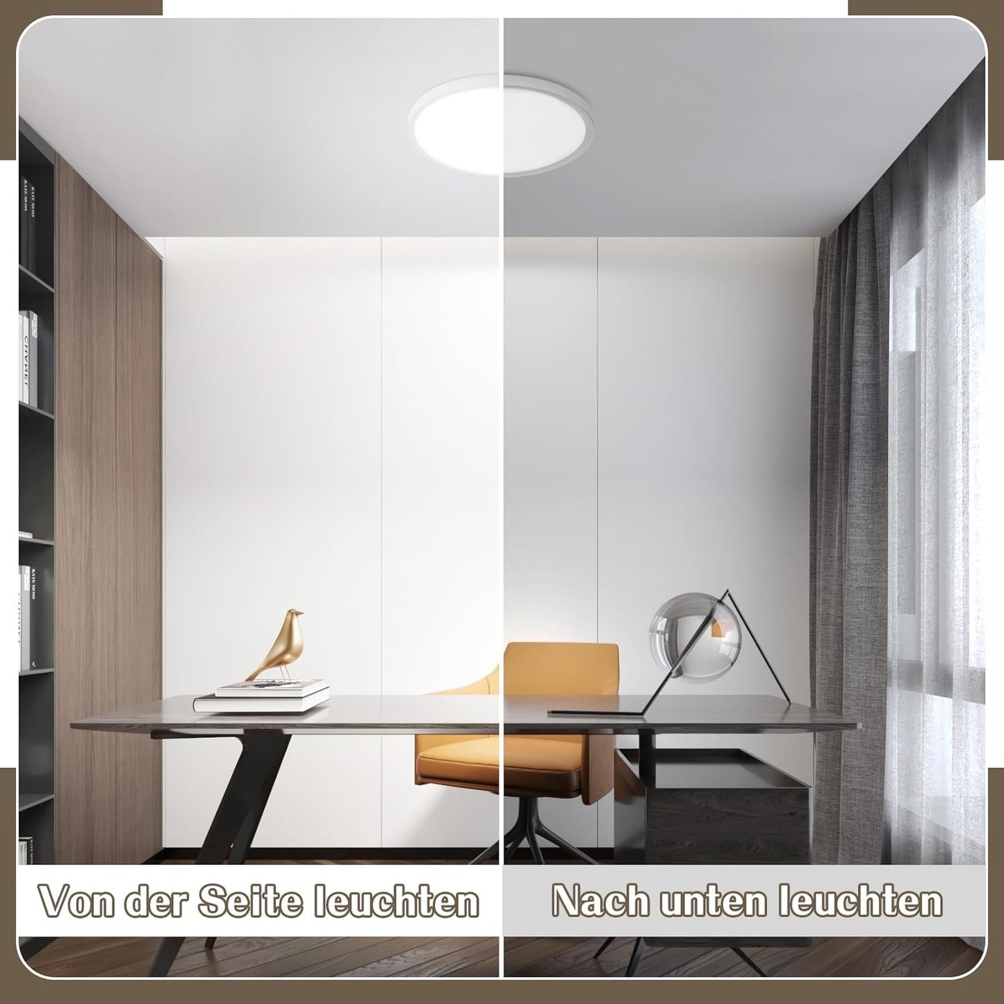 Deckenlampe LED Deckenleuchte Flach - Schlafzimmerlampe 18CM Badezimmerlampe 15W Küchenlampe Schlafzimmer weiß Deckenbeleuchtung Flurlampe Decke Badlampe 6500K für Küche Flur