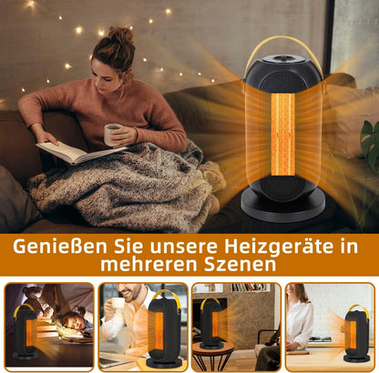 ZMH Heizlüfter, energiesparendes Heizen, leise – PTC-Keramik-Heizlüfter, Heizgerät, 1200 W, Heizstrahler, Innen-Badezimmer, elektrische Heizung mit Überhitzungsschutz, tragbare elektrische Heizung, Badezimmer