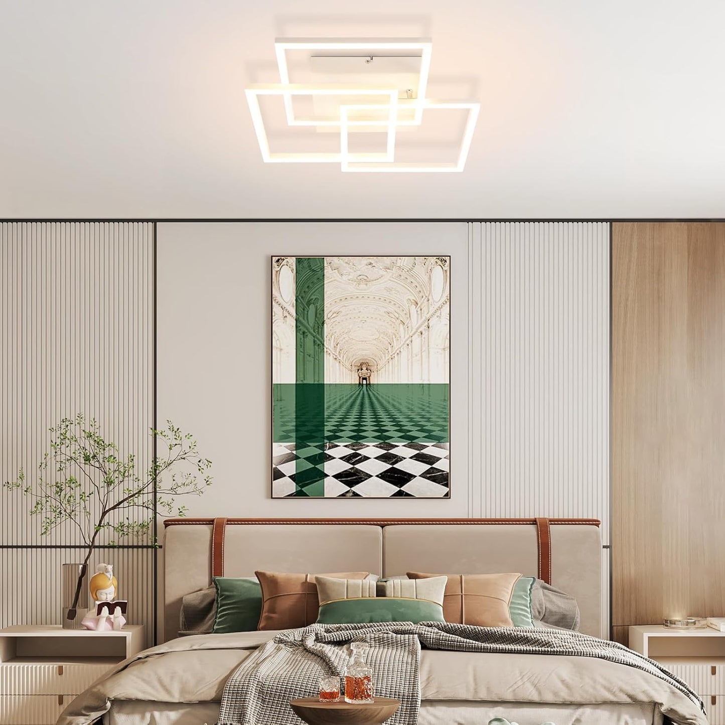 ZMH Deckenlampe LED Deckenleuchte Küche - 36W Wohnzimmerlampe Dimmbar Schlafzimmerlampe mit Fernbedienung Modern Design Wohnzimmer Küchenlampe weiß Deckenlampen für Schlafzimmer Kinderzimmer