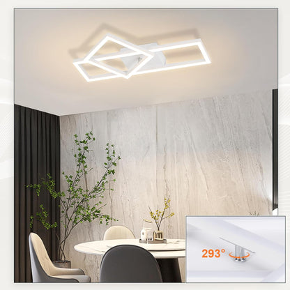 ZMH Deckenlampe LED Deckenleuchte Wohnzimmer - 20W Modern Design Küchenlampe Warmweiß Schlafzimmerlampe Eckig Deckenbeleuchtung Weiß für Schlafzimmer Flur Büro