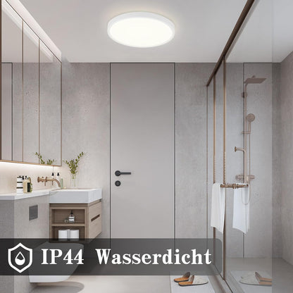 ZMH Deckenlampe LED Deckenleuchte Schlafzimmer - Schlafzimmerlampe Flach Küchenlampe Ø22cm Badlampe Rund 15W Badezimmer Deckenbeleuchtung Badezimmerlampe 4000K Flurlampe IP44 für Küche Flur Bad