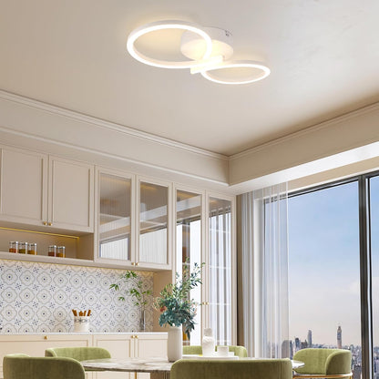 ZMH Deckenleuchte LED Deckenlampe Schlafzimmer - 24W Küchenlampe Moderne Kreative Design Wohnzimmerlampe 3000K Warmweiß Flurlampe Schlafzimmerlampe Weiß Deckenlampen für Esszimmer Kinderzimmer