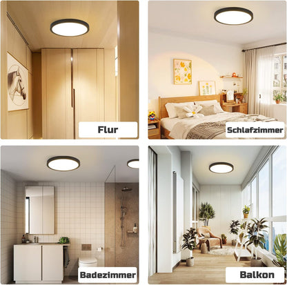 ZMH Deckenlampe LED Deckenleuchte Flach - Schlafzimmerlampe 23cm Schlafzimmer Kinderzimmer Deckenbeleuchtung 4000K Badlampe IP44 Küchenlampe Quadratisch Badezimmerlampe 18W für Badezimmer Küche Flur