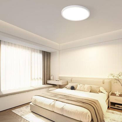 Deckenlampe LED Deckenleuchte Flach - 18W Badlampe Warmweiß Rhombenplatte Ø22cm Badezimmer Badezimmerlampe Deckenbeleuchtung IP44 Wasserdicht Küchenlampe Rund Weiß für Bad Flur Küche Schalfzimmer
