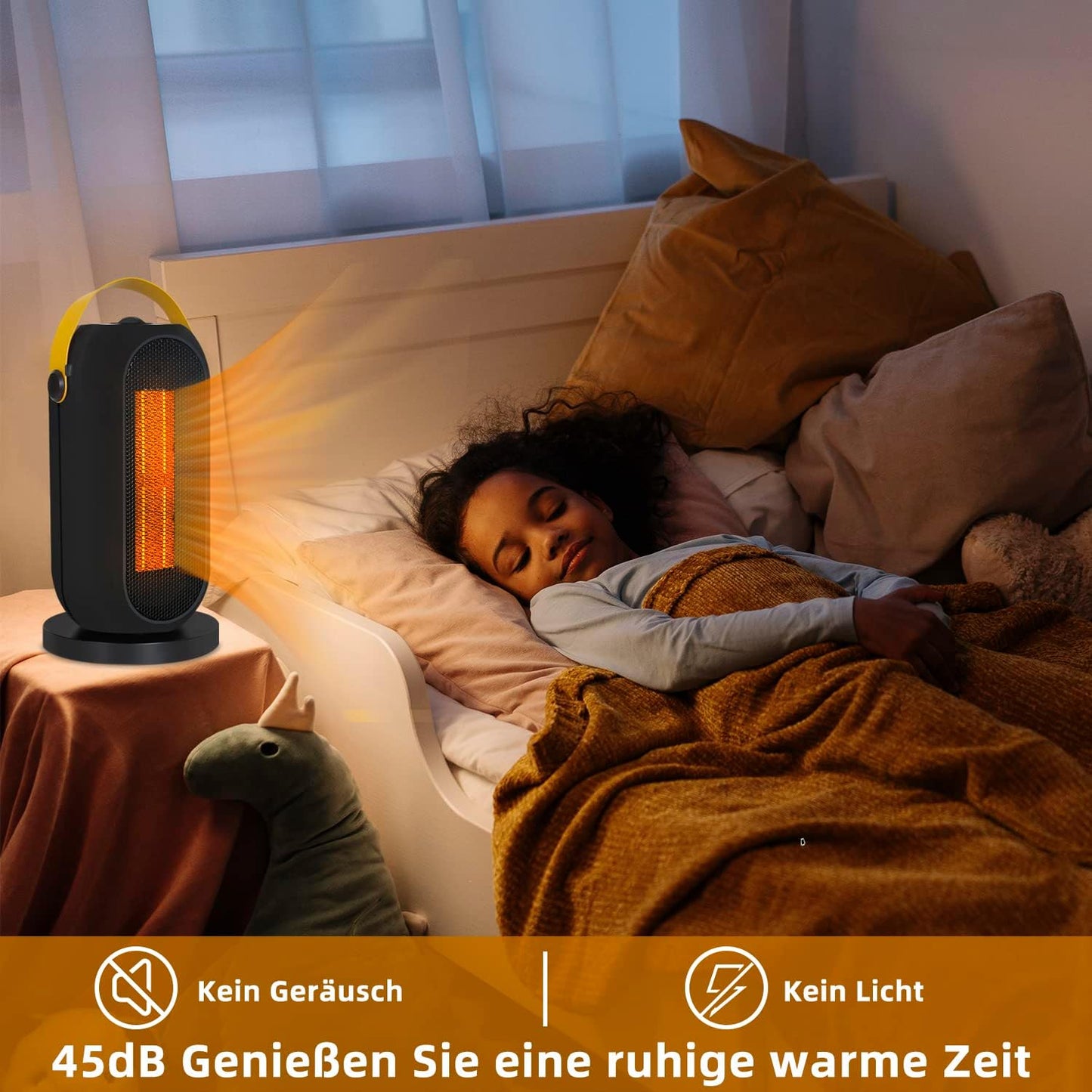 ZMH Heizlüfter, energiesparendes Heizen, leise – PTC-Keramik-Heizlüfter, Heizgerät, 1200 W, Heizstrahler, Innen-Badezimmer, elektrische Heizung mit Überhitzungsschutz, tragbare elektrische Heizung, Badezimmer