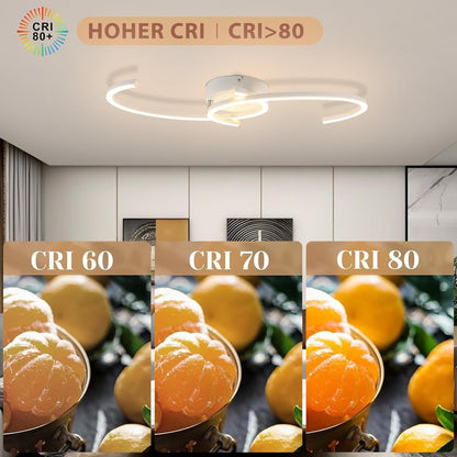 ZMH Deckenlampe LED Deckenleuchte Küche - 24W Wohnzimmerlampe Moderne Design Schlafzimmerlampe 3000K Warmweiß Wohnzimmer Küchenlampe 330° Drehbarer weiß Deckenlampen für Schlafzimmer Esszimmer