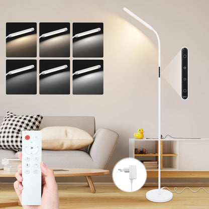 ZMH LED Stehlampe Dimmbar Standleuchte - Standleuchte 11W Wei? 3000K-6500K 5 Farbtemperaturen 5 Helligkeiten Drehbar Leselampe Touch Control 1H Timer Bodenlampe f¨¹r Wohnzimmer Kinderzimmer Sofa