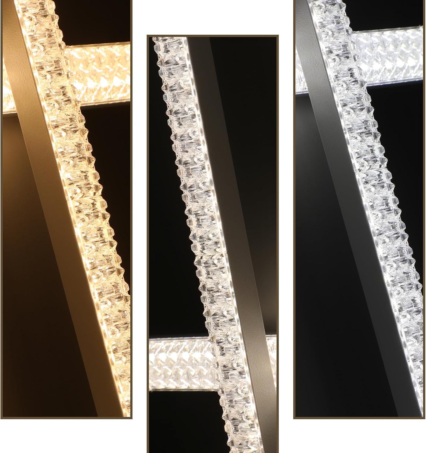 ZMH Deckenlampe LED Deckenleuchte Wohnzimmer - Wohnzimmerlampe Dimmbar Küchenlampe 54W Schwarz Schlafzimmerlampe Modern Design Quadraten Deckenbeleuchtung mit Fernbedienung für Schlafzimmer Küche