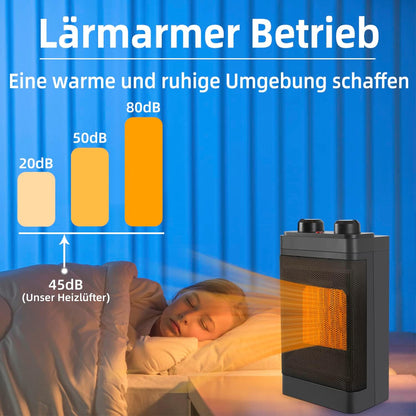 Heizlüfter, energiesparend, leise Heizung, elektrische Heizung, 3 Modi, PTC-Keramikheizung, Innenbereich, 1500 W, Badthermostat, 70° Oszillation, Raumheizung, elektrische Heizung, Überhitzungsschutz