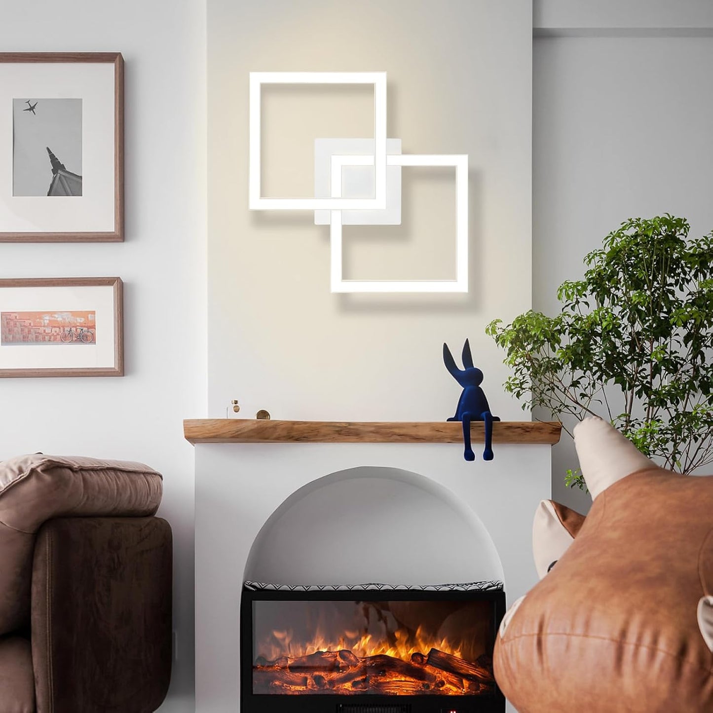 ZMH Deckenlampe LED Deckenleuchte Küche - Modern Küchenlampe 24W 4000K Wohnzimmerlampe Design Flurlampe Neutralweiß Schlafzimmerlampe Flur Deckenbeleuchtung Weiß für Kinderzimmer Schlafzimmer