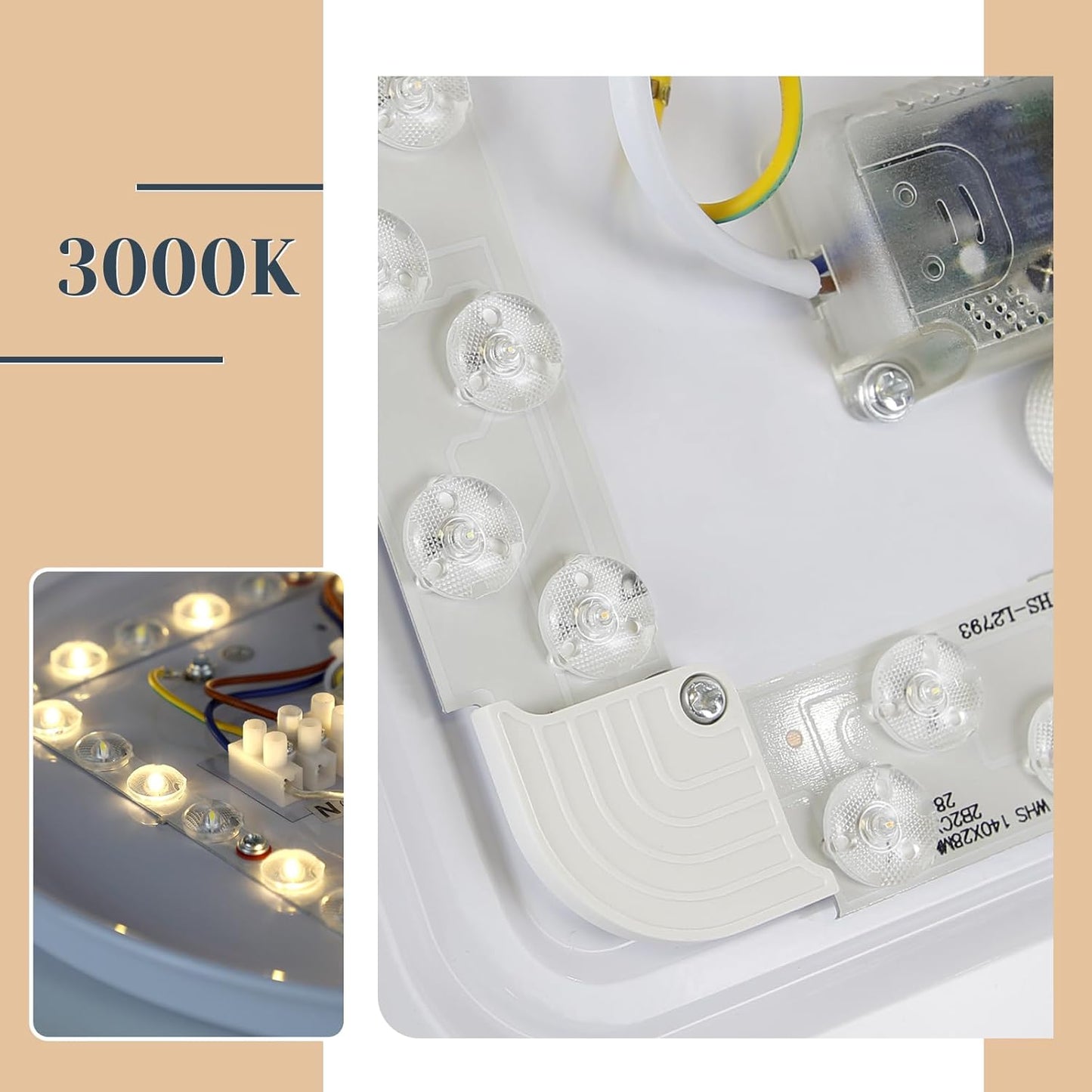 ZMH Deckenlampe LED Deckenleuchte Schlafzimmer - Ø25cm Flurlampe Decke 12W Küchenlampe Sternenhimmel Warmweiß 3000K Rund Deckenbeleuchtung für Flur Kinderzimmer Esszimmer