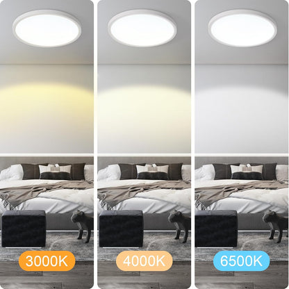 Deckenlampe LED Deckenleuchte Flach - Ø30cm Badezimmerlampe Badezimmer Dimmbar Rhombenplatte Küchenlampe Rund Schlafzimmerlampe Weiß 24W Flurlampe Badlampe für Bad Küche Flur Schlafzimmer