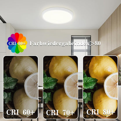ZMH Deckenlampe LED Deckenleuchte Schlafzimmer - Schlafzimmerlampe Flach Küchenlampe Ø22cm Badlampe Rund 15W Badezimmer Deckenbeleuchtung Badezimmerlampe 4000K Flurlampe IP44 für Küche Flur Bad
