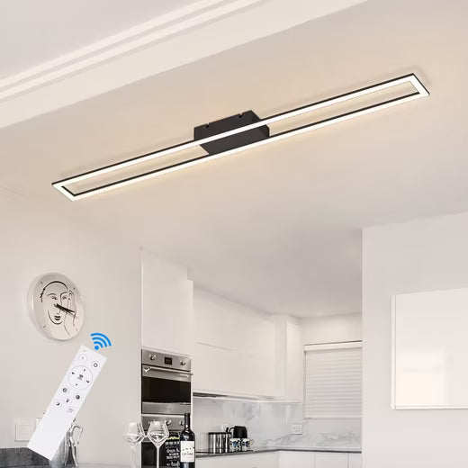LED Deckenleuchte Whonzimmer 108cm Kristall Rechteckig Modern Dimmbar Deckenlampe 40W