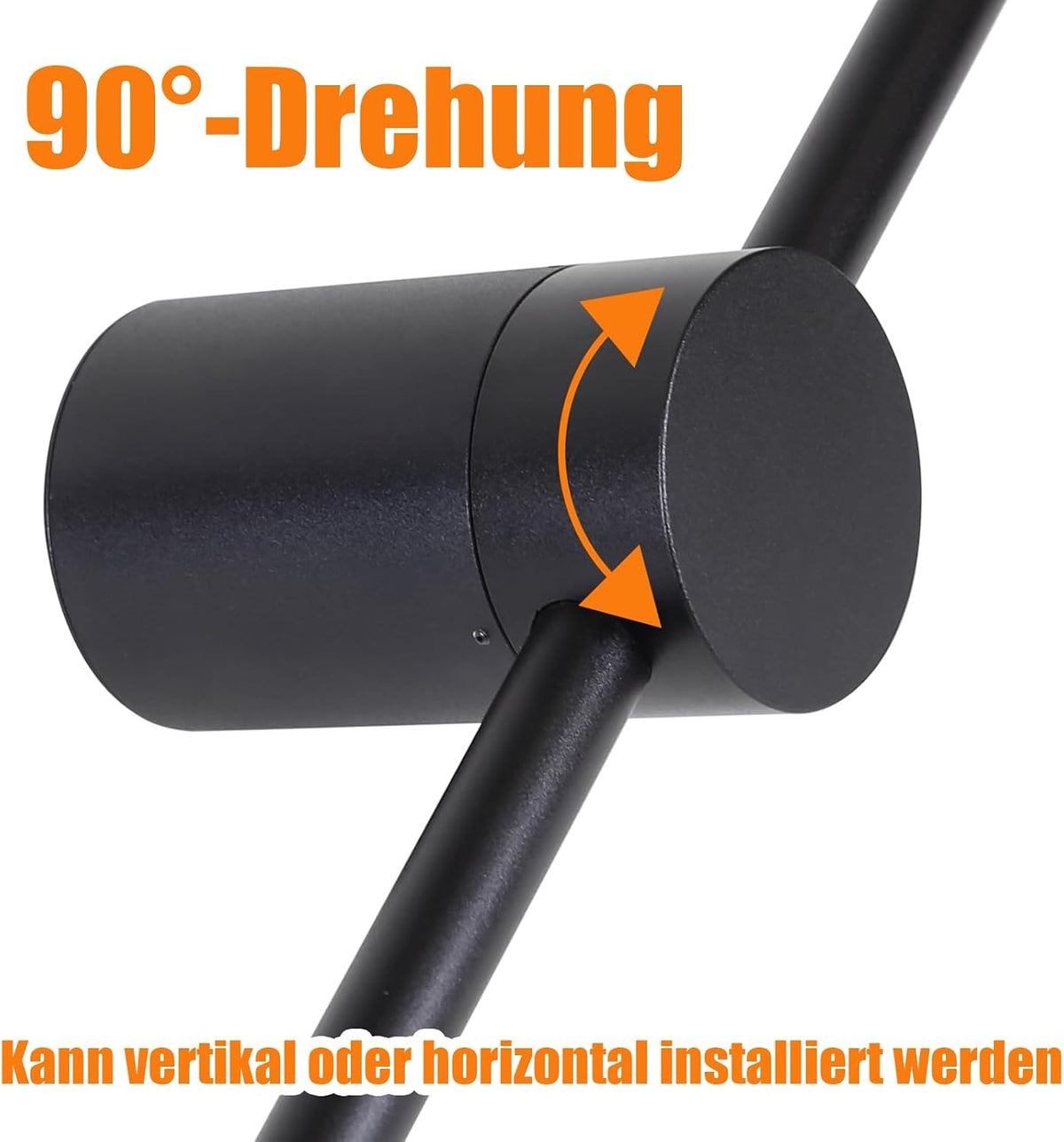 ZMH Wandlampe LED Wandleuchte Innen 100CM Lang Schwarz Modern Flurlampe