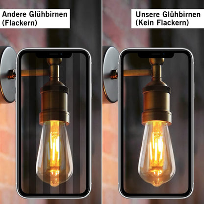 ZMH 6x LED Vintage Edison Glühbirne E27 4W Retro Glühlampe ST64 Leuchtmittel LED Filament Dekorative Lampen 2700K Warmweiß Licht Antike Beleuchtung für Haus Café Bar Restaurant ZMH-Lichtstein