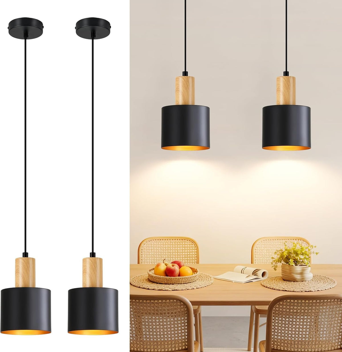 ZMH Pendelleuchte Esstisch E27 Hängelampe Vintage Küchenlampe