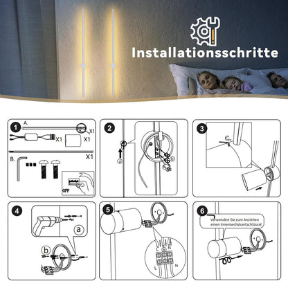 ZMH Wandleuchte Innen Wandlampe LED 60CM Weiß Flurlampe Modern Design