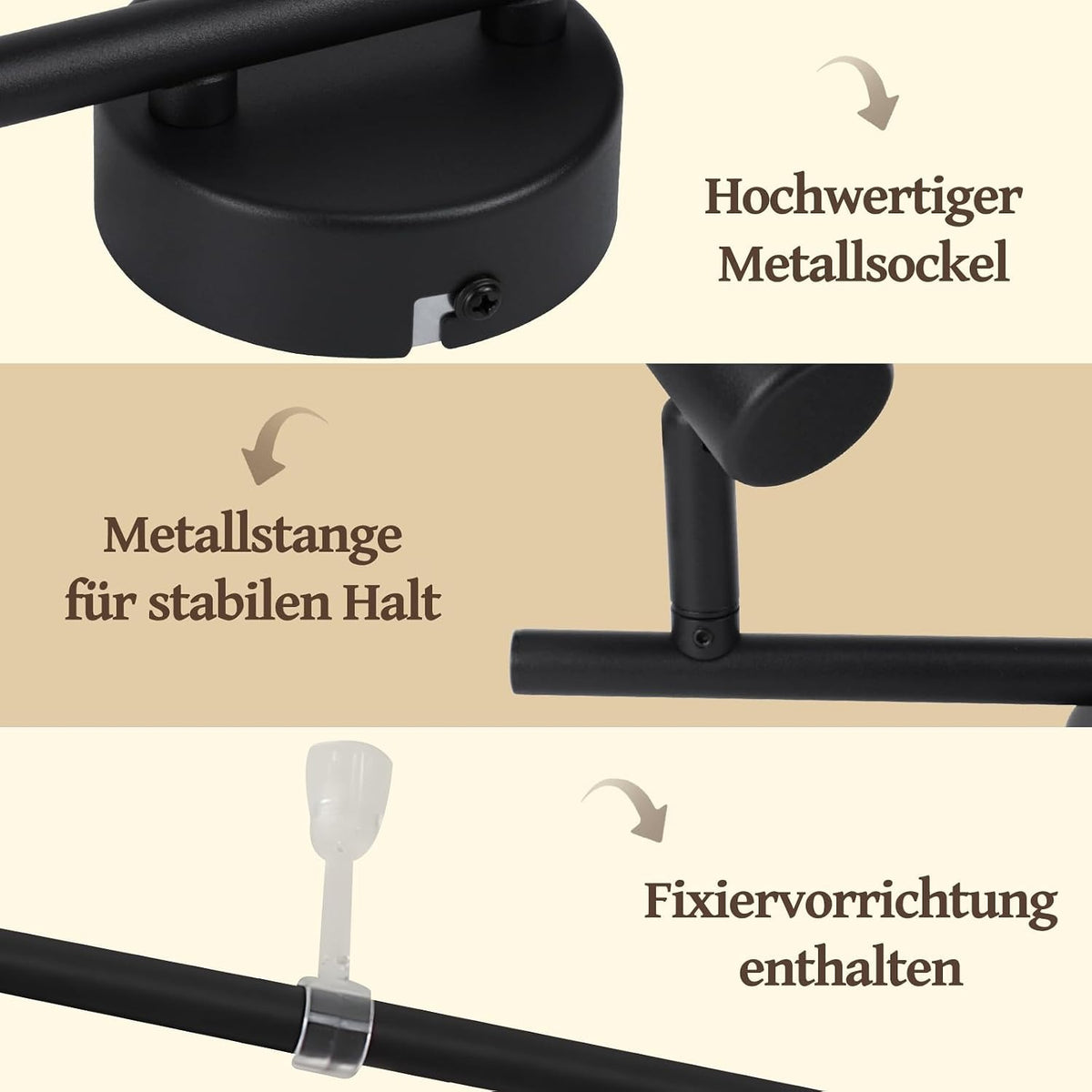 ZMH Deckenstrahler 6-1 Flammig Deckenlampe Deckenleuchte E14 Retro