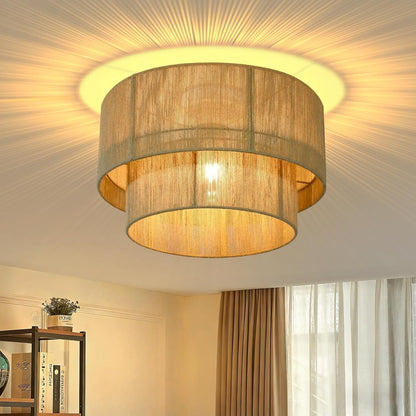 ZMH Deckenleuchte Boho Deckenlampe Schlafzimmer Ø40cm aus Juteschnur