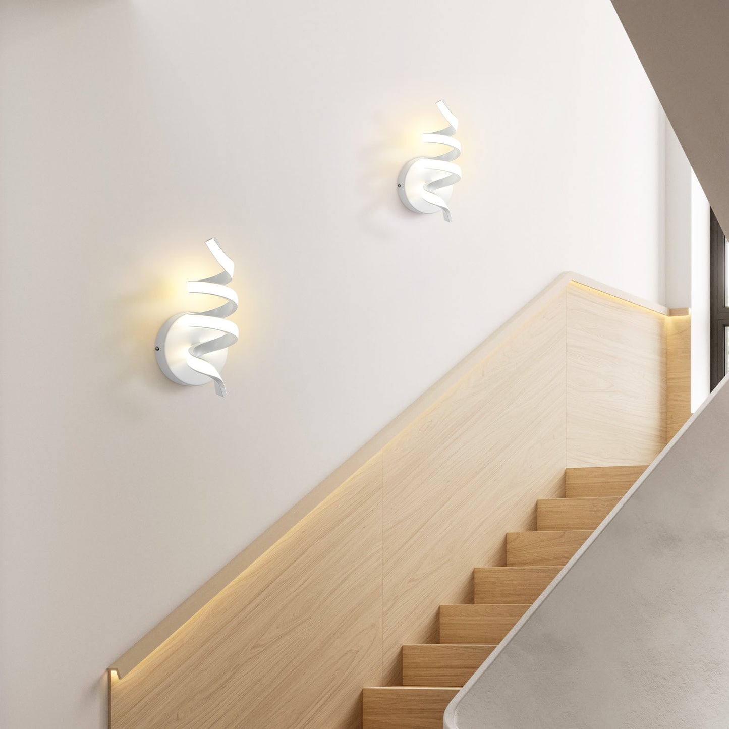 ZMH Wandleuchte Innen LED Wandlampe: Treppenhaus Wohnzimmer Schlafzimmer Flur Modern Design Wand Lampe 7W Wei? Wandleuchten Badezimmer Warmwei? 3000K