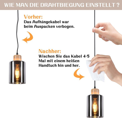 ZMH Pendelleuchte esstisch Hängelampe E27: Esstischlampe hängend Holz