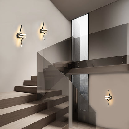 ZMH Wandlampe Innen LED Wandleuchte Schwarz: Wand Lampe f¨¹r Treppenhaus Flur Wohnzimmer Schlafzimmer Balkon Modern Design Aluminium Wandbeleuchtung - 7W Warmwei? 3000K