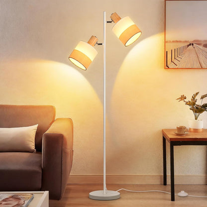 ZMH Stehlampe wohnzimmer drehbarer E14 Doppellampenkopf