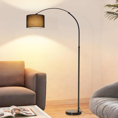ZMH Bogenlampe Wohnzimmer Stehlampe - Stoffschirm Ø30 cm Stehleuchte 181CM