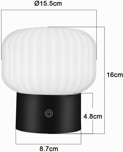 ZMH Tischlampe Kabellos Nachttischlampe Akku LED Aufladbar Tischleuchte Dimmbar