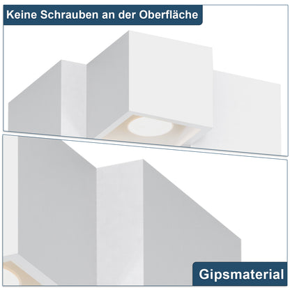 ZMH Aufbauspot Wei? Aufbaustrahler GU10: Deckenleuchte Aufputz 23cm Aufbauleuchte eckig Deckenspots 3 flammig Modern Strahler Deckenlampe K¨¹che Deckenstrahler f¨¹r Wohnzimmer - Ohne Leuchtmittel