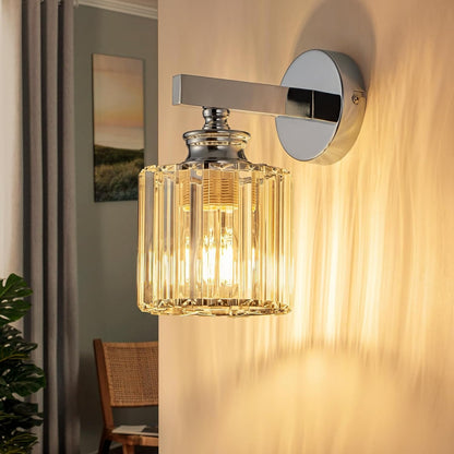 ZMH Wandleuchte Innen Moderne-Wandlampe Kristall Wandbeleuchtung E27 Nachttischlampe Wand Flurlampe Wand 1 Flammig für Schlafzimmer Wohnzimmer Treppenhaus Flur