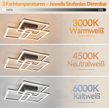 ZMH LED Deckenlampe, 31W Deckenleuchte Wohnzimmer mit Fernbedienung