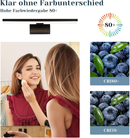 ZMH LED Spiegelleuchte Bad 30-40CM 6W Spiegellampe Badezimmer 4000K