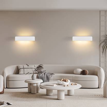 ZMH Wandleuchte Innen Wandlampe Flur - Up and Down Wandleuchten Modern Design G9 Flurlampe Wei? Gipsleuchte Wand Treppenhaus Lampe f¨¹r Wohnzimmer K¨¹che 35.5CM - Ohne Leuchtmittel