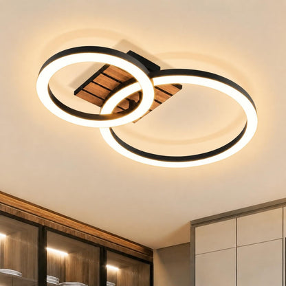 ZMH Deckenleuchte Wohnzimmer Deckenlampe LED 2-Ring Design Küchenlampe