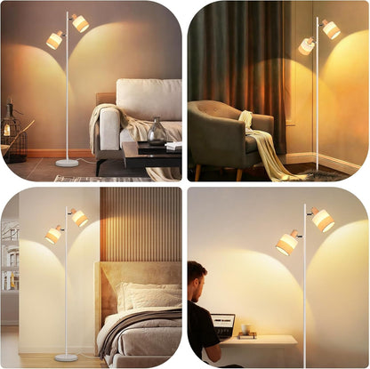 ZMH Stehlampe wohnzimmer drehbarer E14 Doppellampenkopf