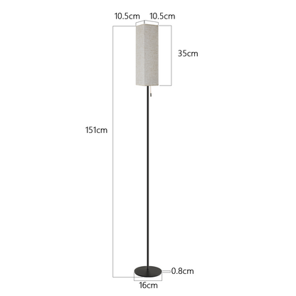 ZMH Stehlampe Wohnzimmer LED Stehleuchte: Dimmbar Standleuchte Vintage Standlampe Beige Lampenschirm 3000K-6500K Wohnzimmerlampe Seilzugschalter Retro Stoff Leselampe f¨¹r Schlafzimmer B¨¹ro