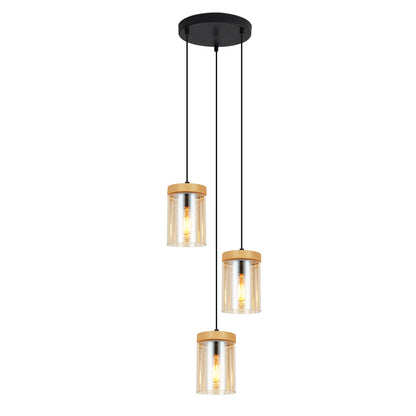 Pendelleuchte Esstisch Esszimmerlampe H?ngend - H?ngelampe Wohnzimmer Glas Esstischlampe Schlafzimmer 3 Flammig E27 H?ngeleuchte Vintage Pendellampe H?henverstellbar f¨¹r K¨¹che(ohne Leuchtmittel)