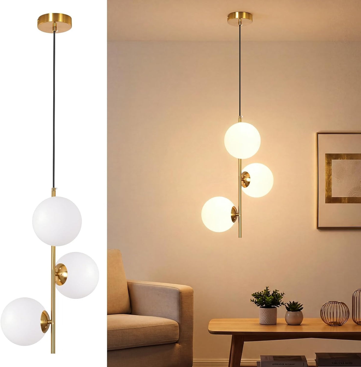 ZMH Pendelleuchte G9 Schlafzimmer Glas Esstisch Modern Hängelampe