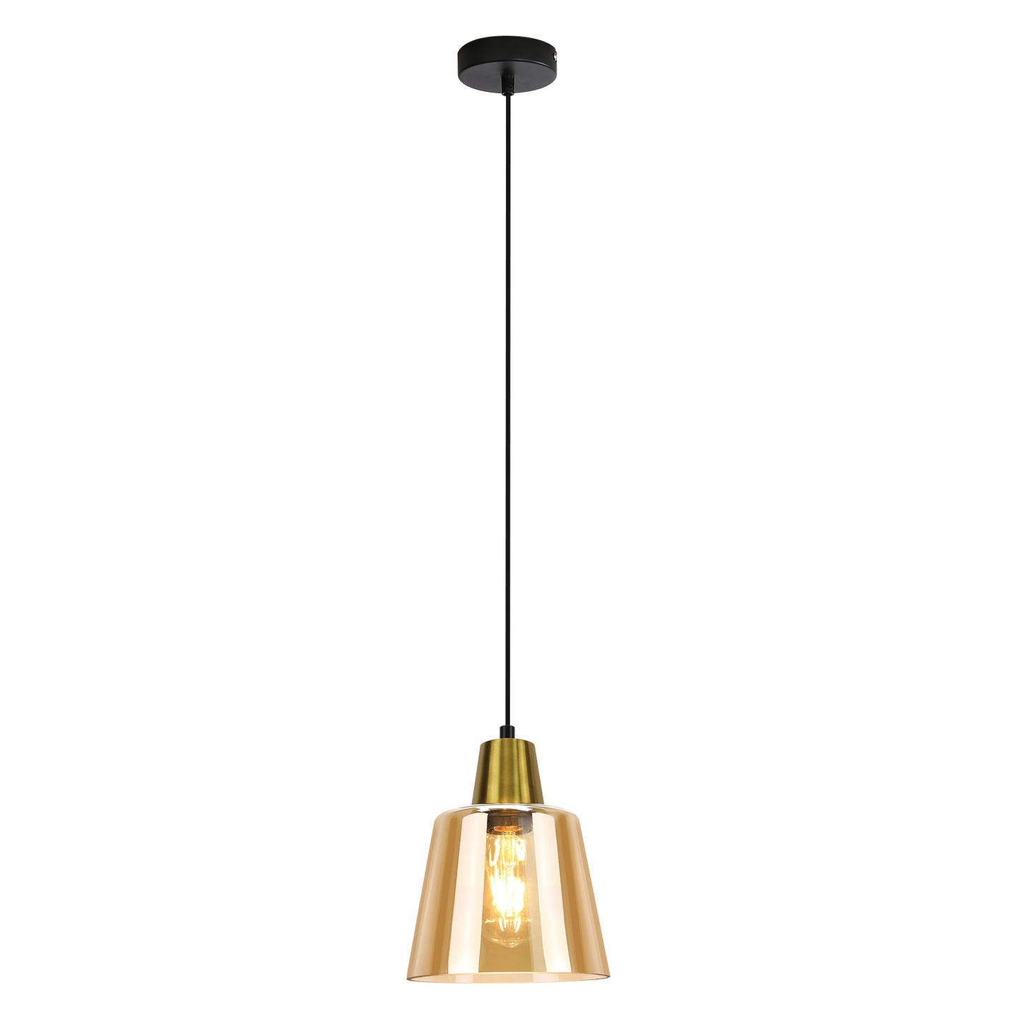 Pendelleuchte Esstisch H?ngelampe Wohnzimmer - Esstischlampe Glas E27 H?ngeleuchte Schlafzimmer 1 Flammig Pendellampe Vintage Retro Esszimmerlampe Transparent f¨¹r K¨¹che Hotel(ohne Leuchtmittel)